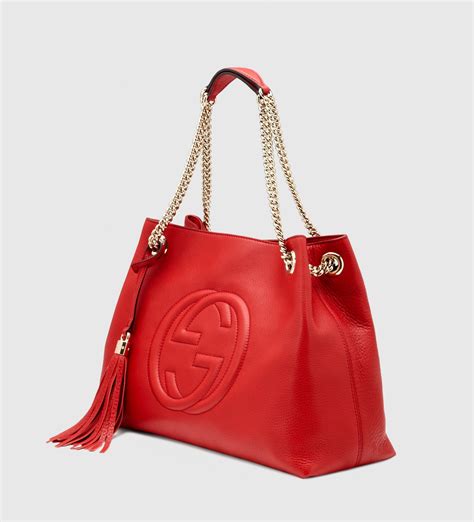 red gucci shoulder bag|red suede Gucci bag.